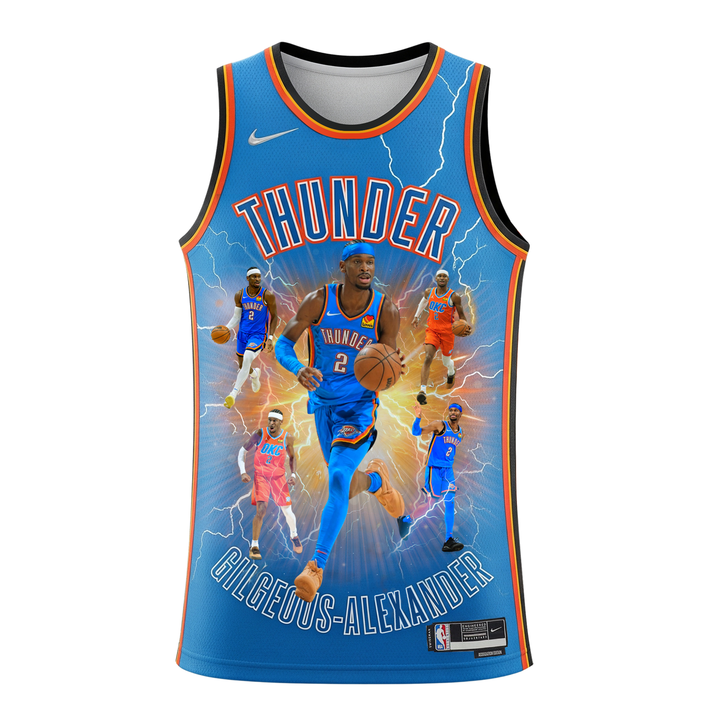 Shai Gilgeous-Alexander MVP Finals Champions 2024-25 Thunder Team 3D Basketball Jersey