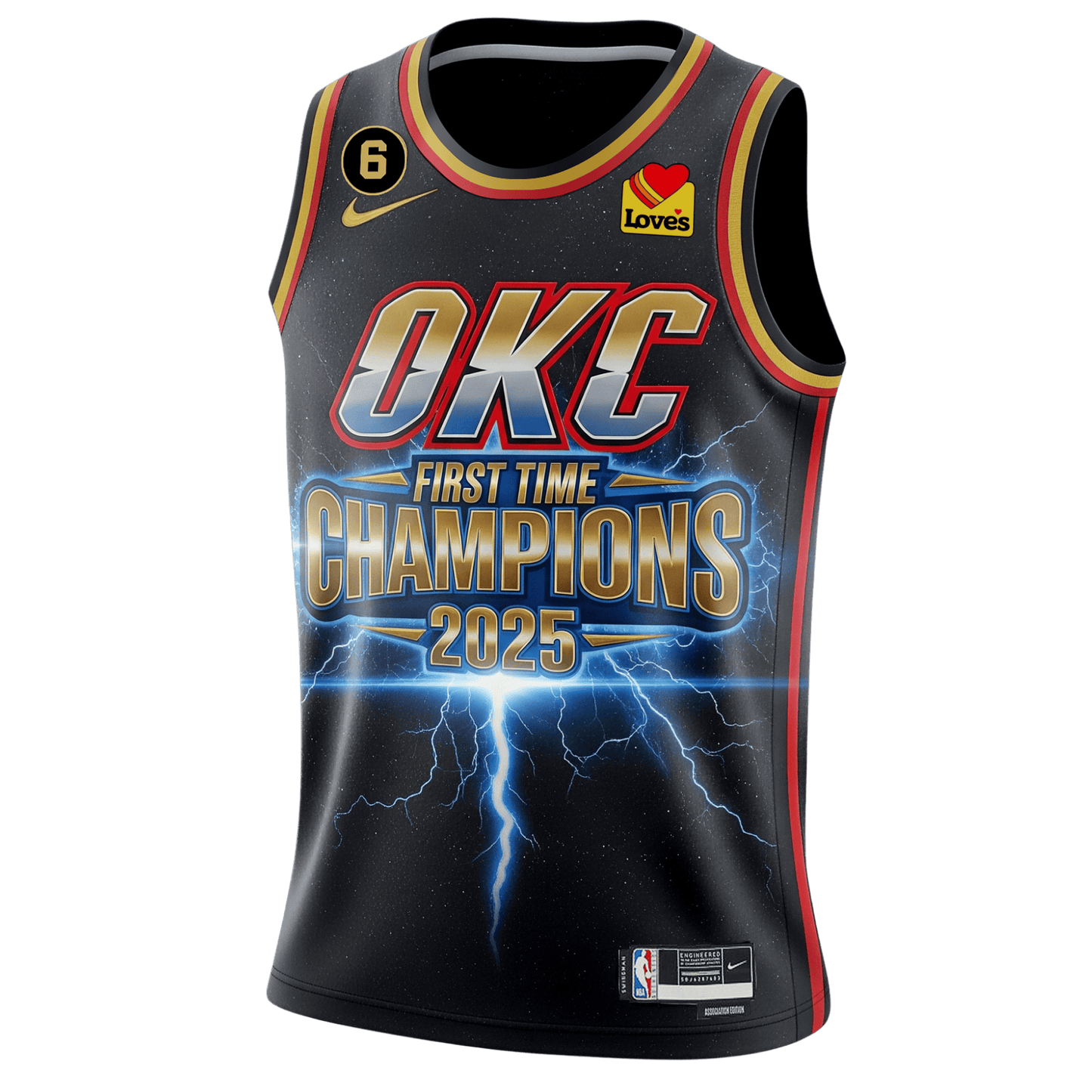 Oklahoma City Basketball First Time Finals Champions 2024-25 Thunder Team 3D Basketball Jersey
