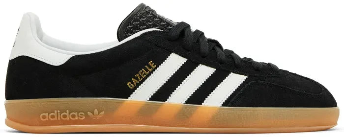 Men's Adidas Gazelle Indoor Black White Gum Shoes