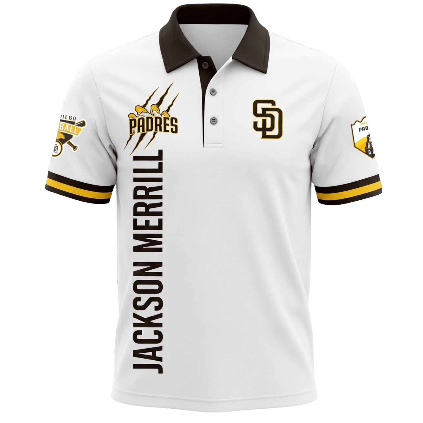 Jackson Merrill Padres Baseball Team 2025 3D Polo Shirt