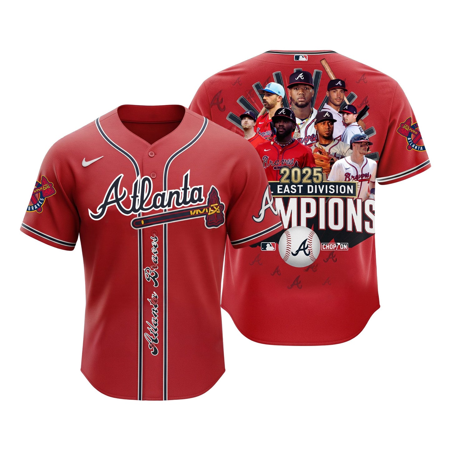 Atlanta Baseball NL EAST Division Braves Team 2025 All Over Print Baseball Jersey
