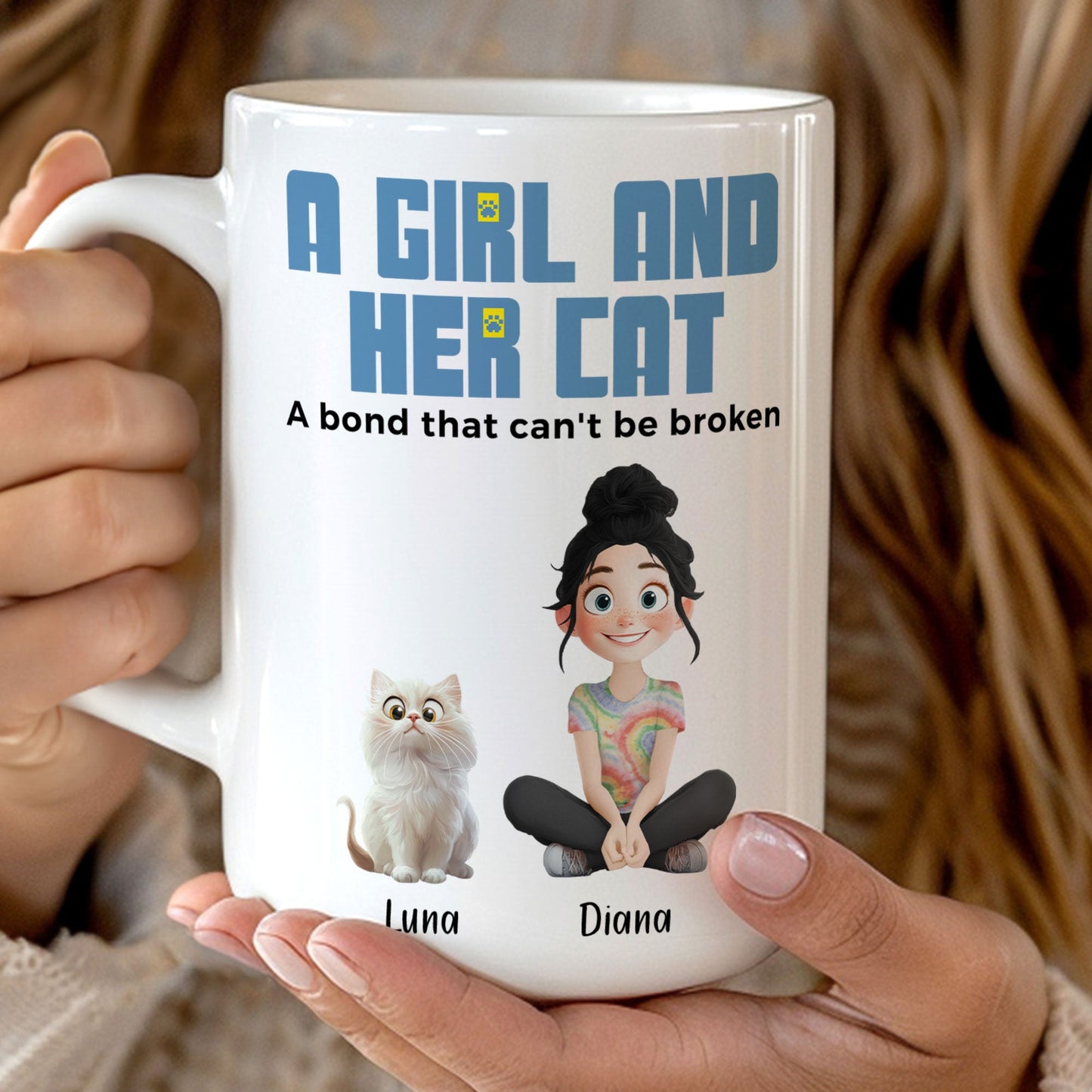 A Girl And Her Cats - Personalized Mug Christmas Gift For Daughter