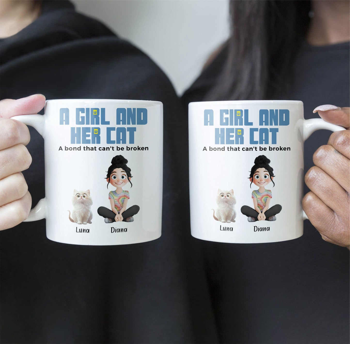 A Girl And Her Cats - Personalized Mug Christmas Gift For Daughter