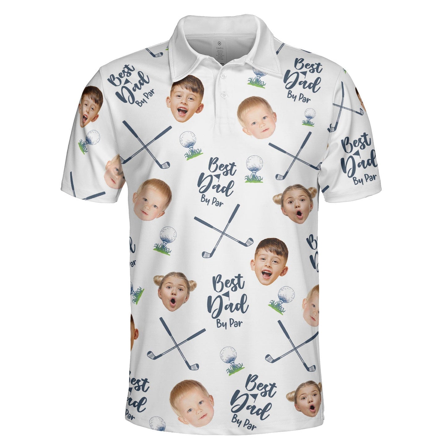 Best Dad By Par - Personalized Photo Polo Shirt For Dad