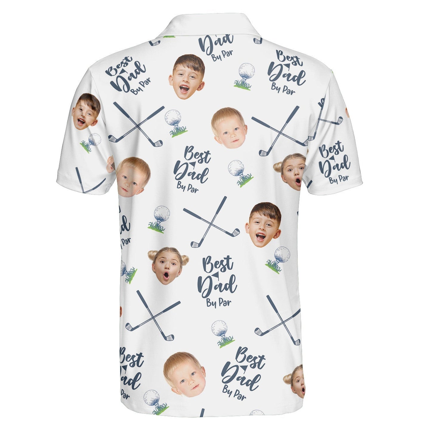 Best Dad By Par - Personalized Photo Polo Shirt For Dad
