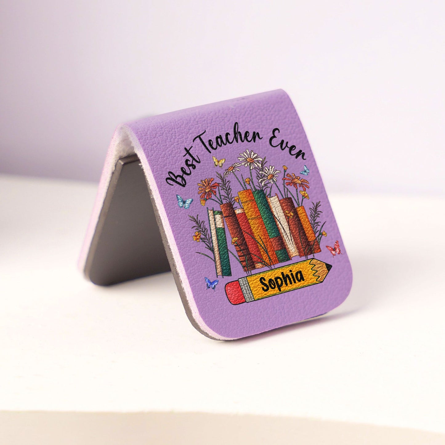 Best Teacher Ever - Personalized Leather Magnetic Bookmark