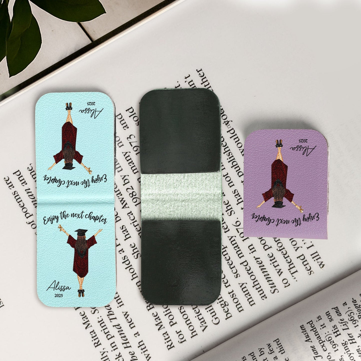 Graduation Gift - Enjoy The Next Chapter - Personalized Leather Magnetic Bookmark