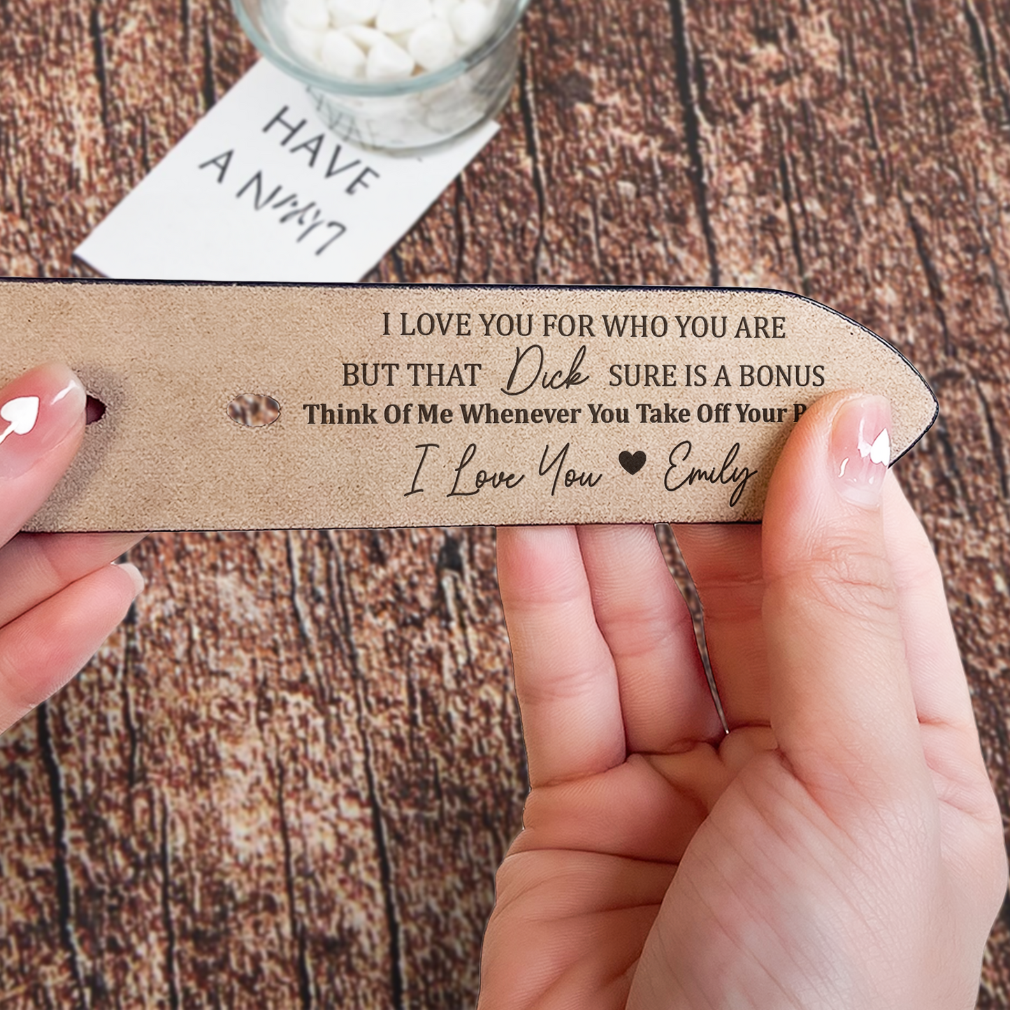 I Love You For Who You Are But That Sure Is A Bonus - Personalized Engraved Leather Belt Christmas Gift For Husband