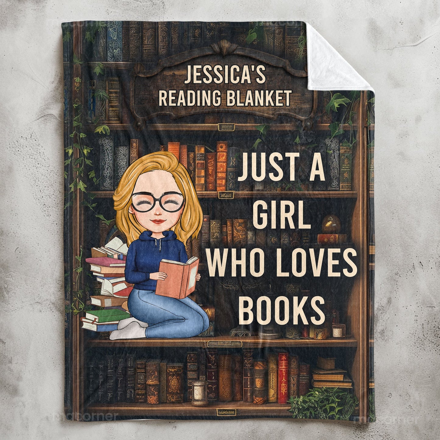 Just A Girl Who Loves Books - Personalized Blanket Christmas Gift For Daughter