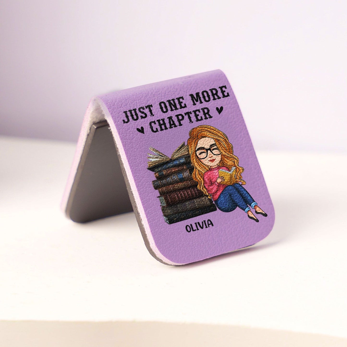 Just One More Chapter - Personalized Leather Magnetic Bookmark