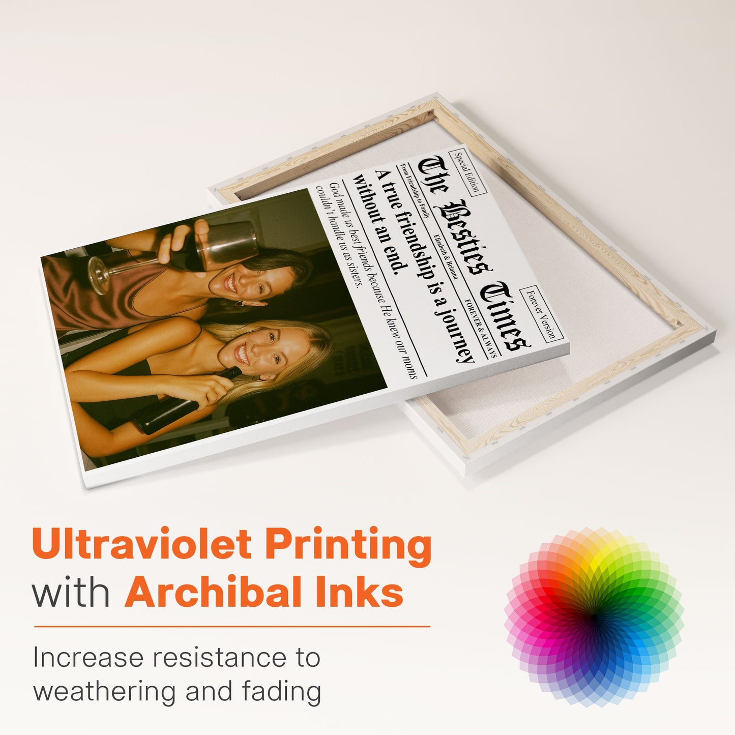 Newspaper The BFF Times - Upload Best Friend, Bestie Photo - Personalized Photo Poster/Canvas  Christmas Gift For Friend