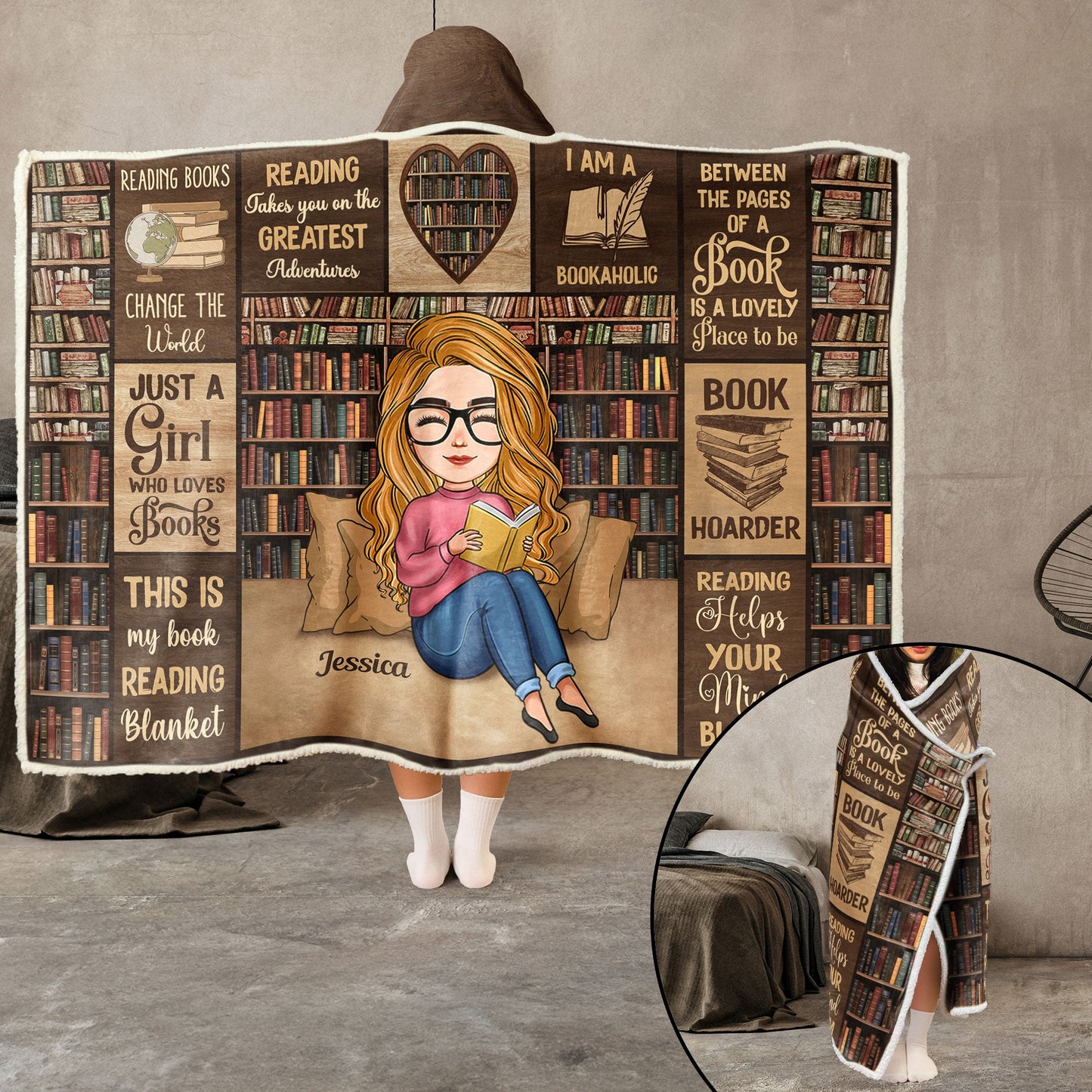 Reading Blanket Just A Girl Who Loves Books - Personalized Blanket