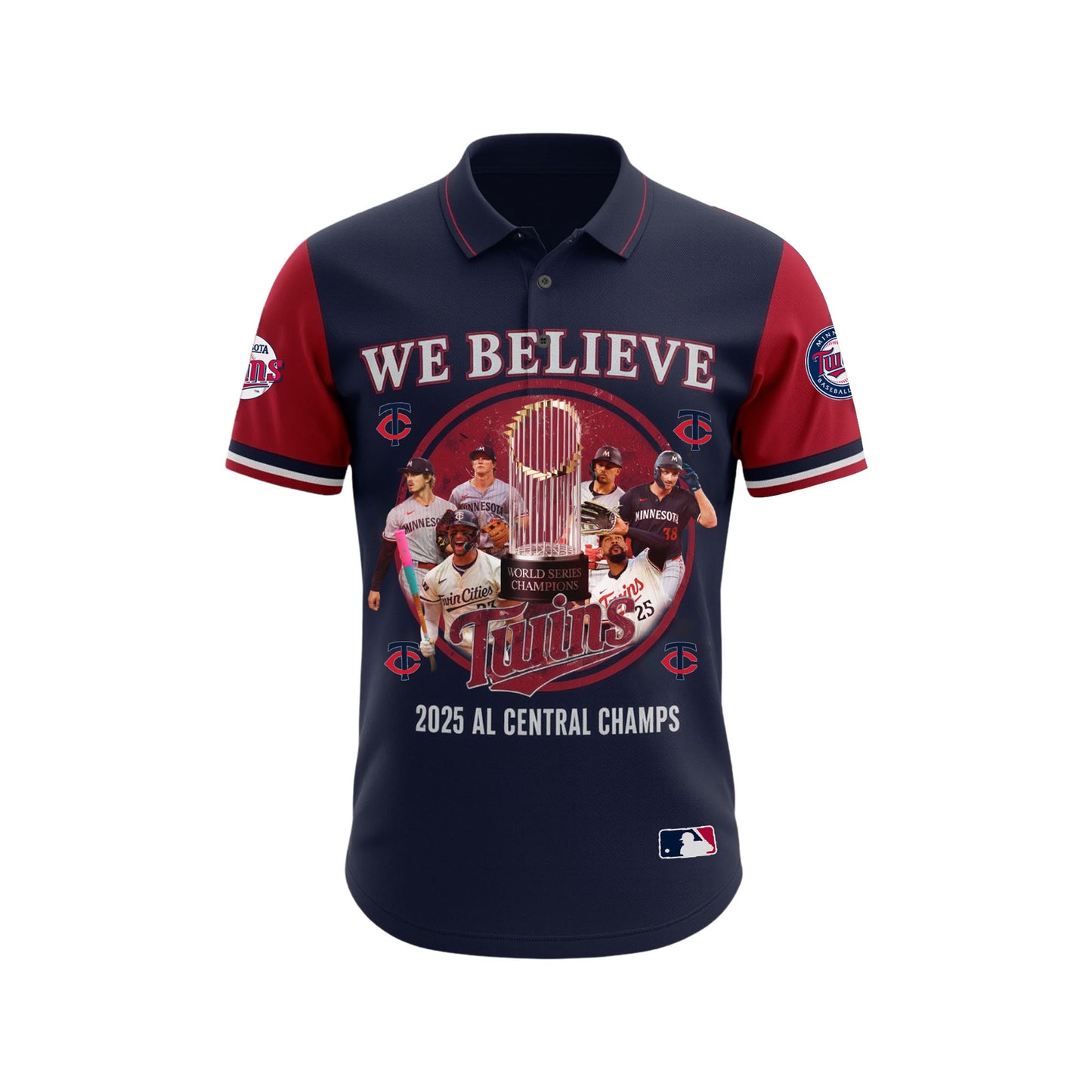 We Believe Twins AL Champs 2025 Season Minnesota Baseball Team 3D Polo Shirt