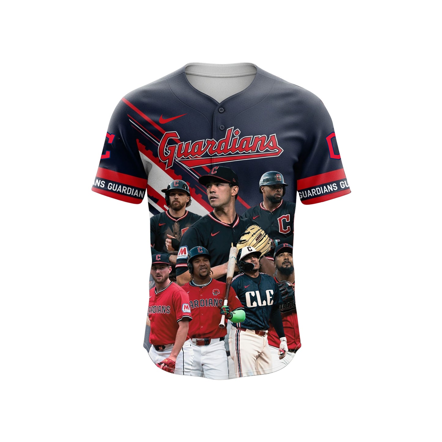 Cleveland Roster Guardians Baseball Team 2025 All Over Print Baseball Jersey