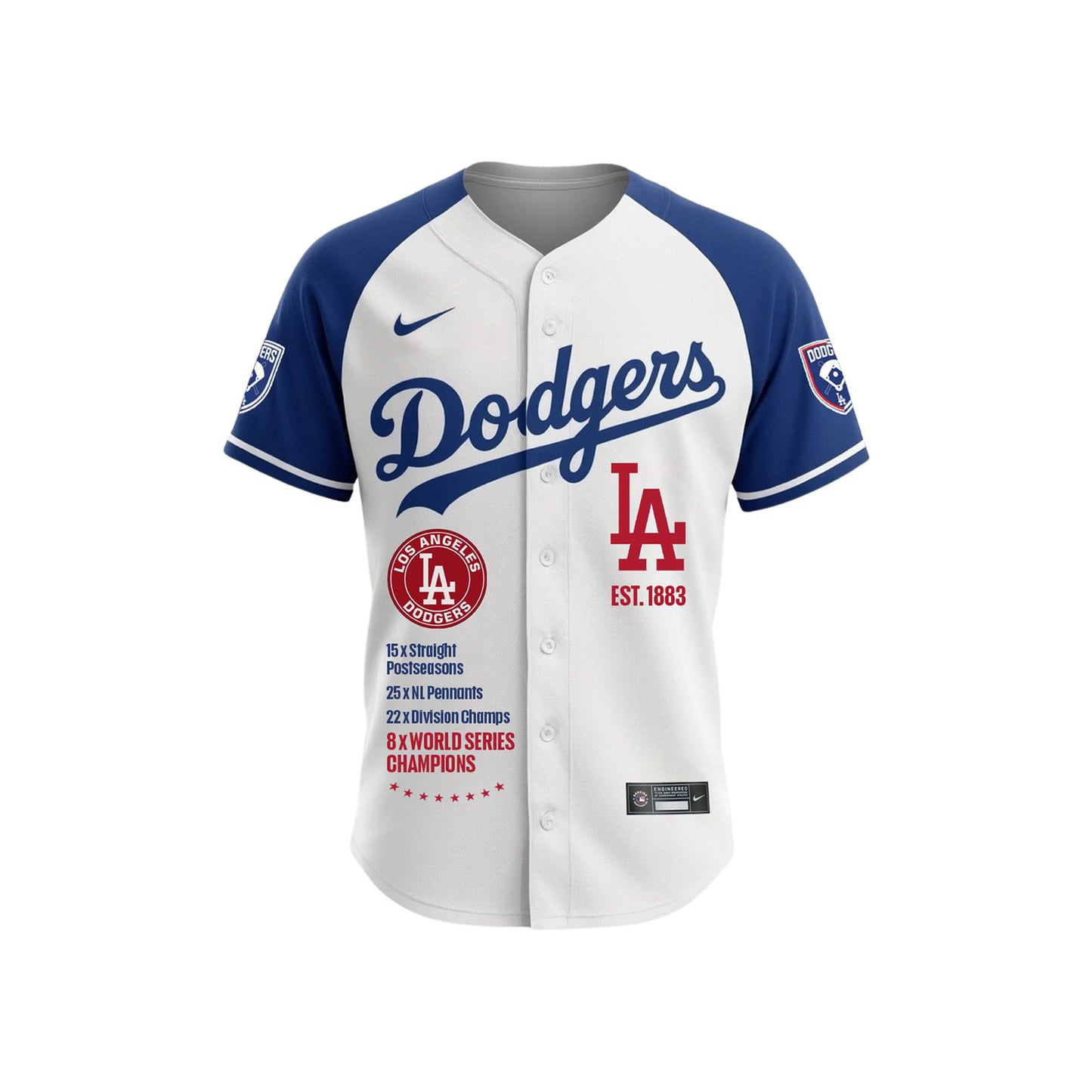 Built For October Dodgers Est 1883 Baseball Team 2025 All Over Print Baseball Jersey