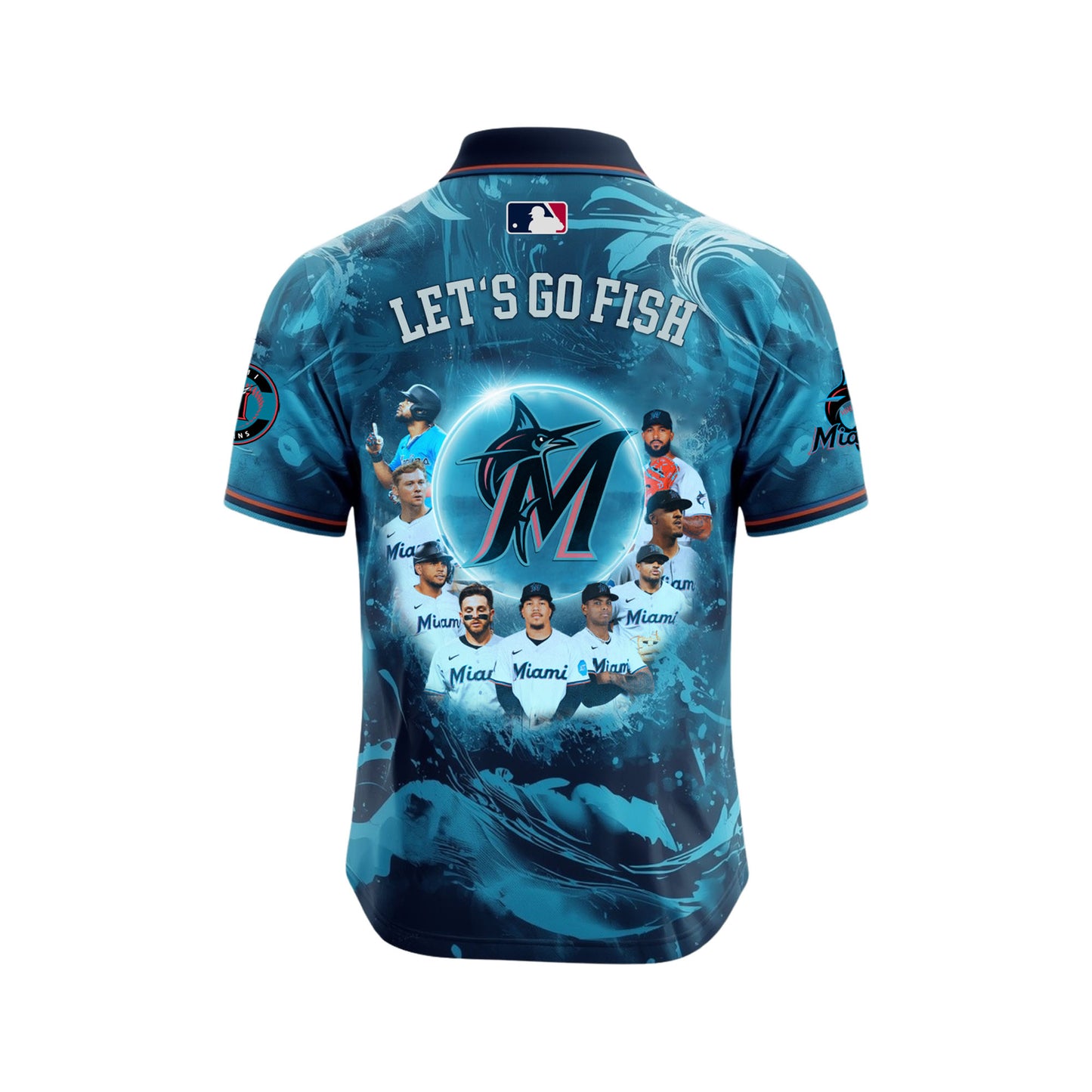Lets Go Fish The AL Champs 2025 Season Marlins Baseball Team 3D Polo Shirt