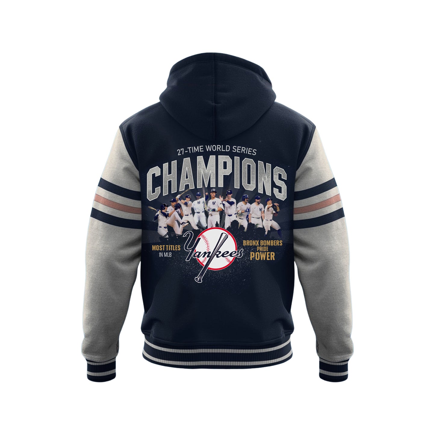 27 Time Champions Yankees Baseball New York Team Hooded Baseball Jacket
