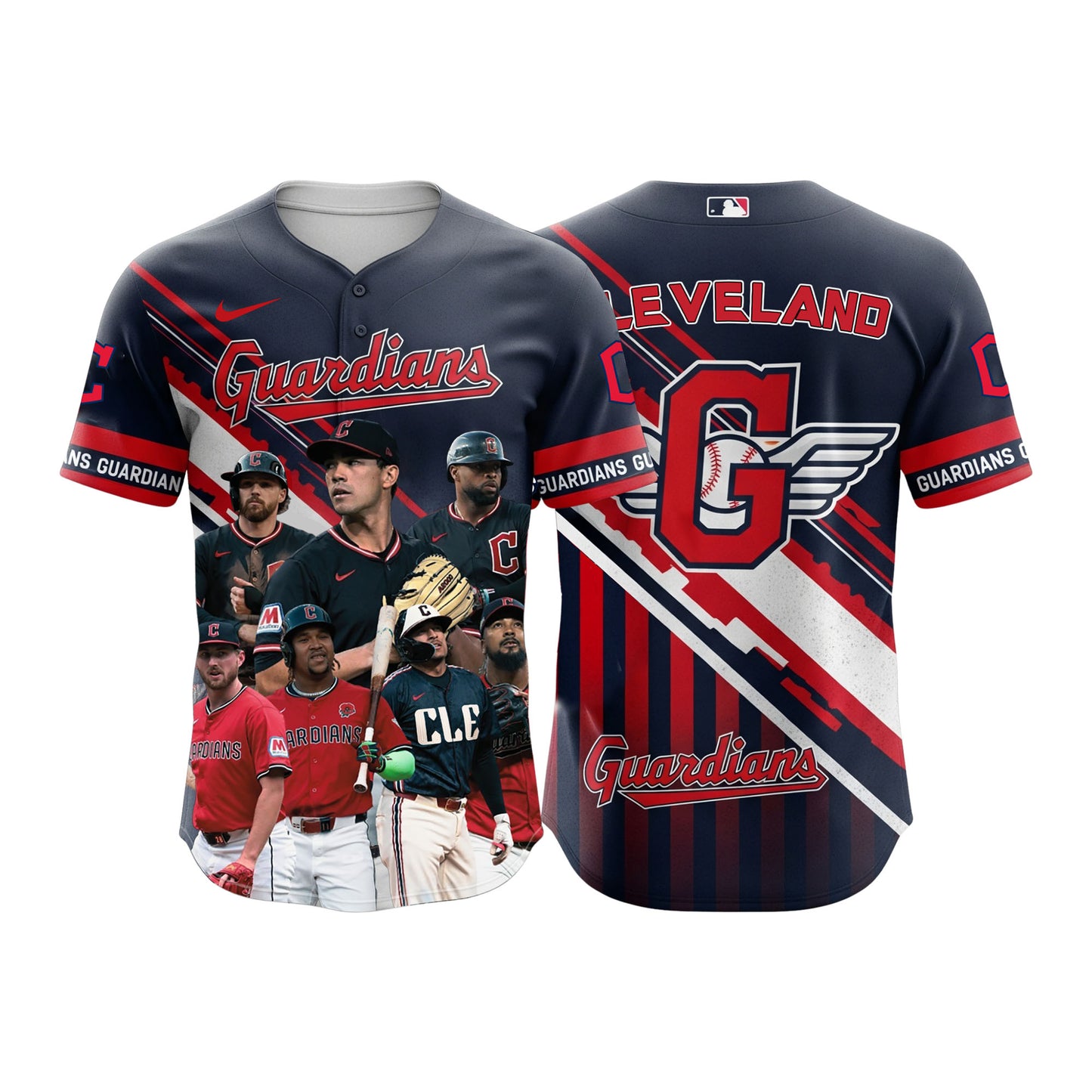 Cleveland Roster Guardians Baseball Team 2025 All Over Print Baseball Jersey