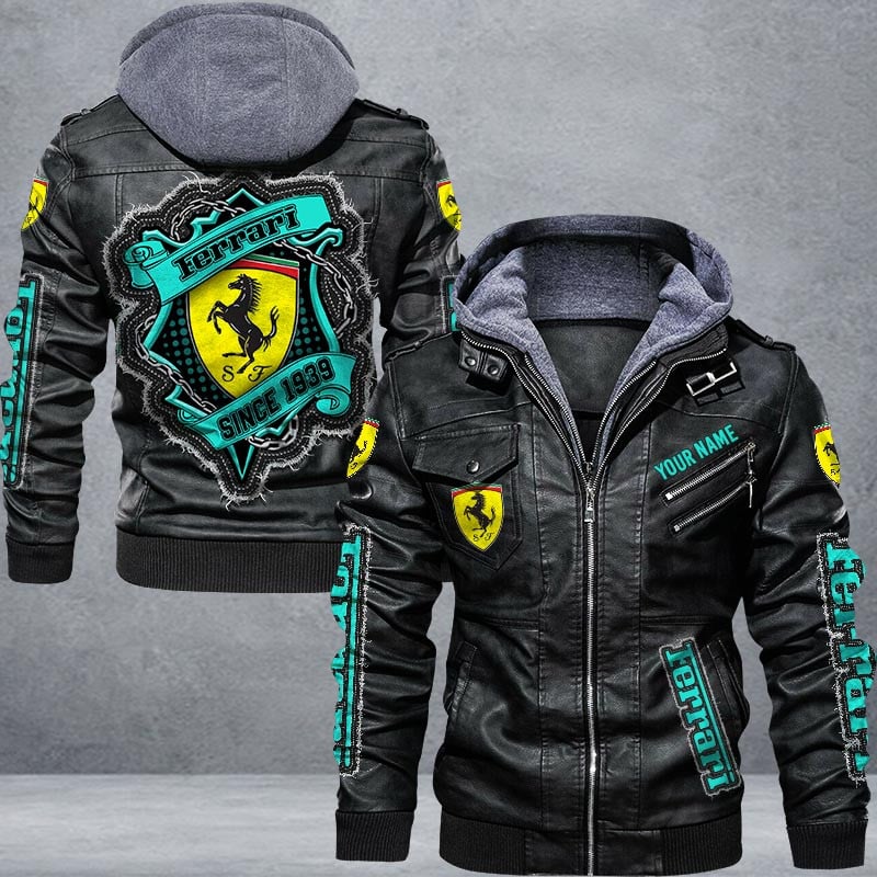 Ferrari Leather Jacket Multicolor