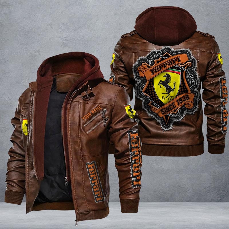 Ferrari Leather Jacket Multicolor