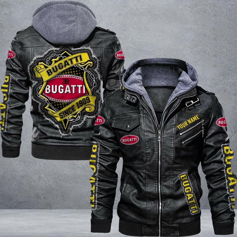 Bugatti Leather Jacket Multicolor