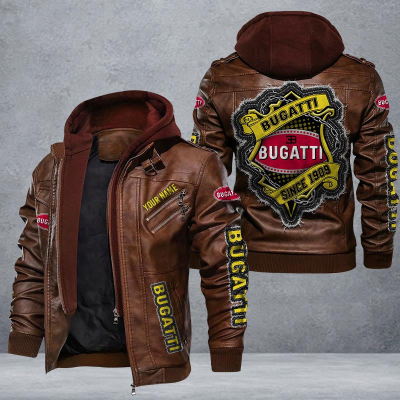 Bugatti Leather Jacket Multicolor