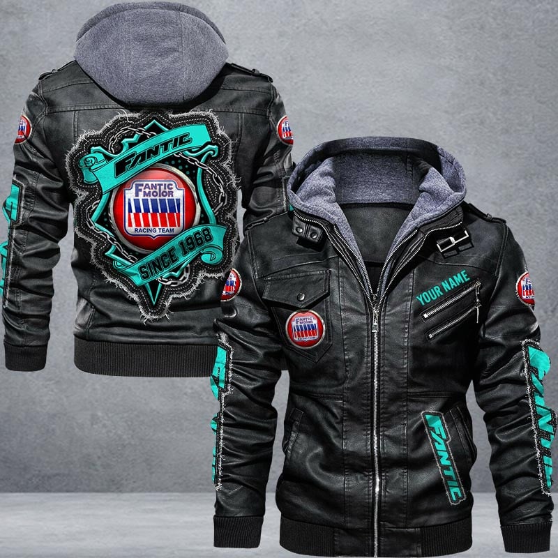 Fantic Leather Jacket Multicolor