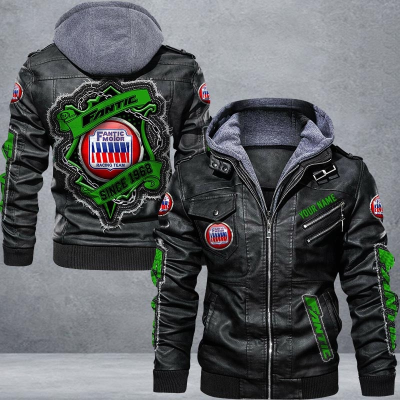 Fantic Leather Jacket Multicolor