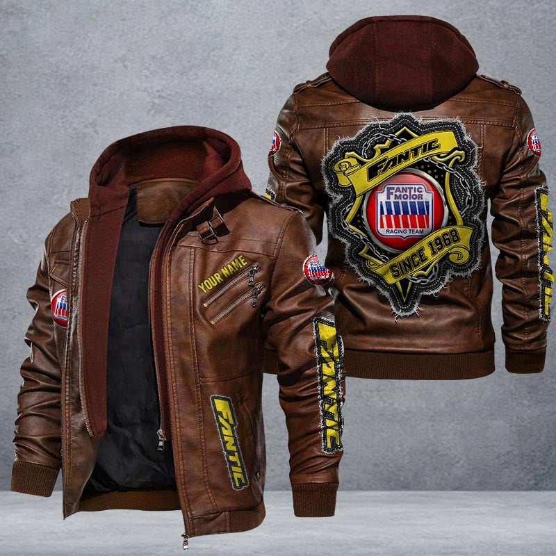 Fantic Leather Jacket Multicolor