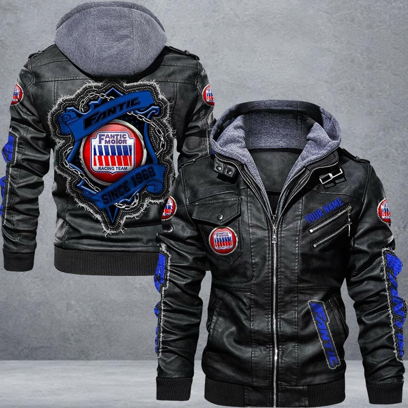 Fantic Leather Jacket Multicolor