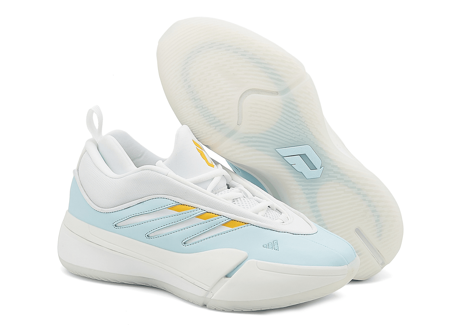 Men's Adidas Dame 9 White Blue Shoes