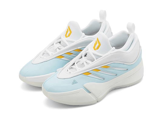 Men's Adidas Dame 9 White Blue Shoes