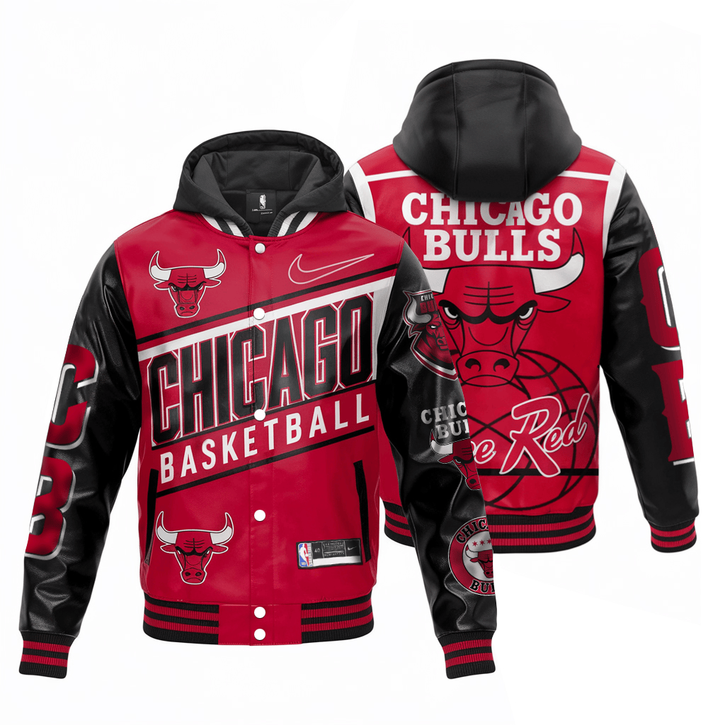 Chicago Basketball See Red Team Hooded Varsity Jacket