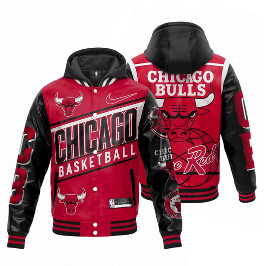 Chicago Basketball See Red Team Hooded Varsity Jacket