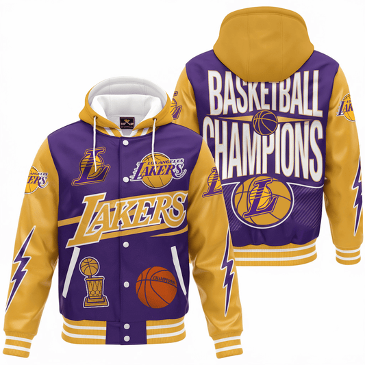 Lakers Basketball LA Team Limited Edition Hooded Varsity Jacket