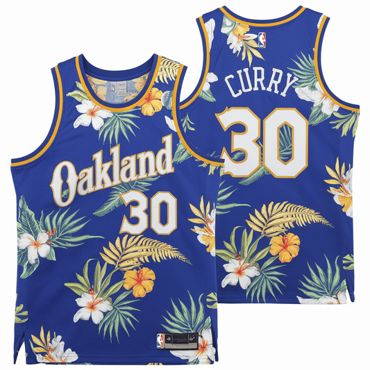 Curry #30 Oakland Team Tropical 3D Basketball Jersey