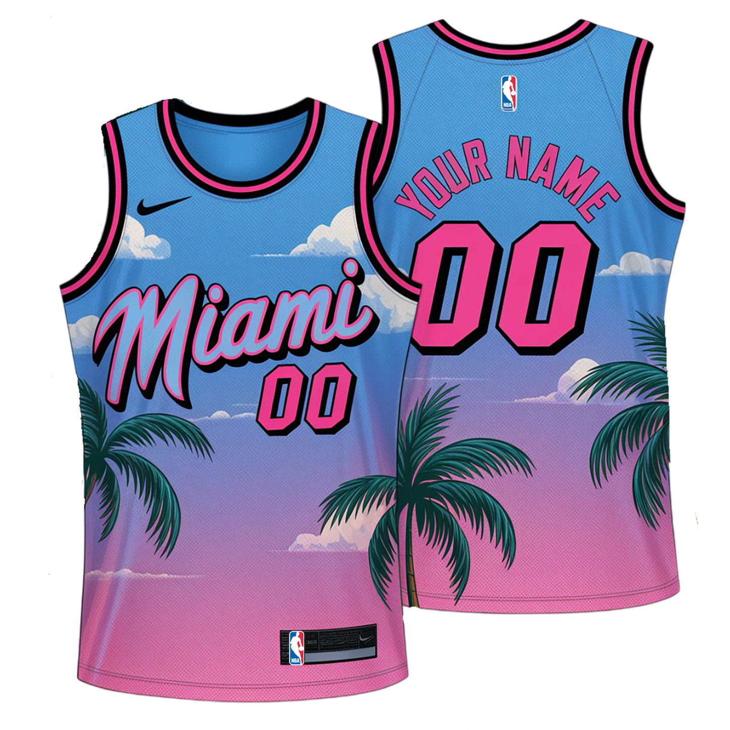 Miami Team Custom Name 3D Basketball Jersey