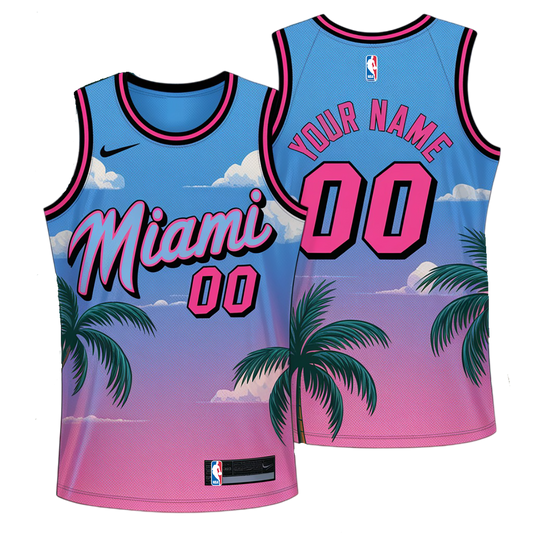 Miami Team Custom Name 3D Basketball Jersey