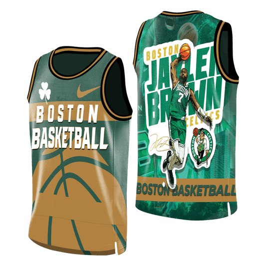 Brown #7 Boston Basketball Celtics Team 3D Basketball Jersey
