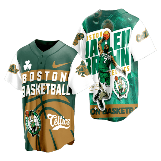 J.Brown #7 Boston Team 3D Baseball Jersey