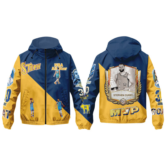 2025 MVP Stephen Curry All Star Game 3D All Over Print Windbreaker Jacket