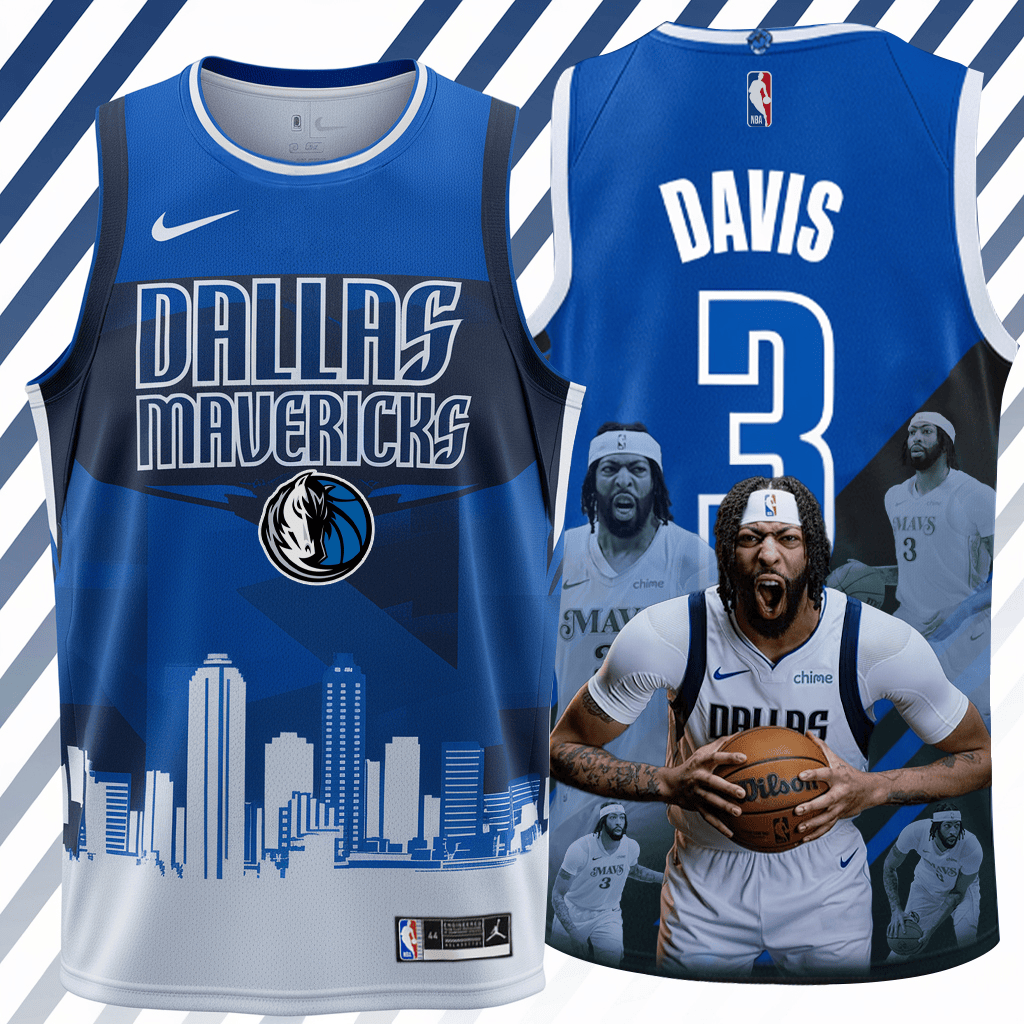 Davis #3 Marvericks Team 3D Basketball Jersey