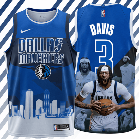 Davis #3 Marvericks Team 3D Basketball Jersey