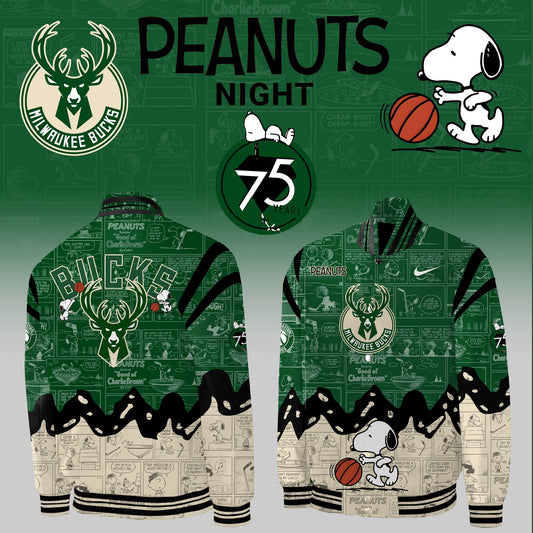 MB Basketball Design 75th Anniversary Of Peanuts All Over Print 3D Baseball Jacket