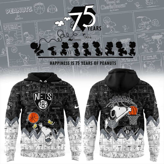 BN Basketball 75th Anniversary Of Peanuts 3D All Over Print Hoodie