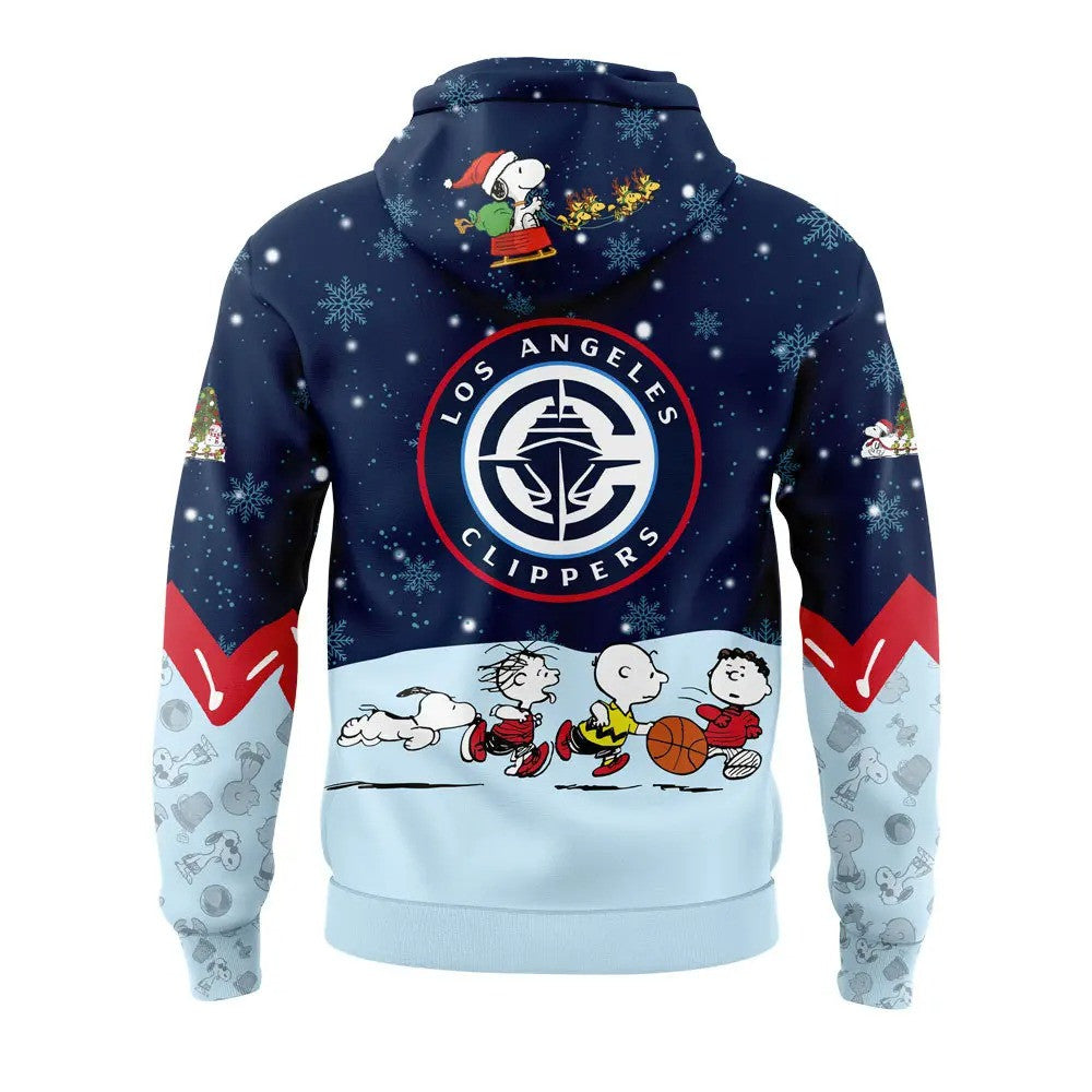 LA Clippers Basketball 75th Anniversary Of Peanuts And Snoopy Holiday Speciality 3D All Over Print Hoodie