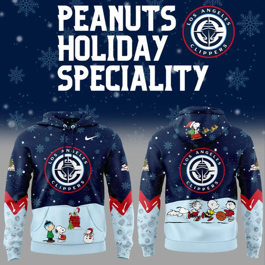 LA Clippers Basketball 75th Anniversary Of Peanuts And Snoopy Holiday Speciality 3D All Over Print Hoodie
