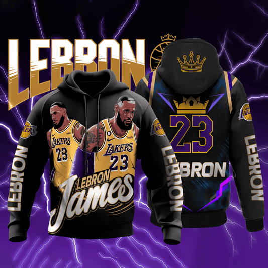 LeBron James #23 Lakers Team 3D Hoodie