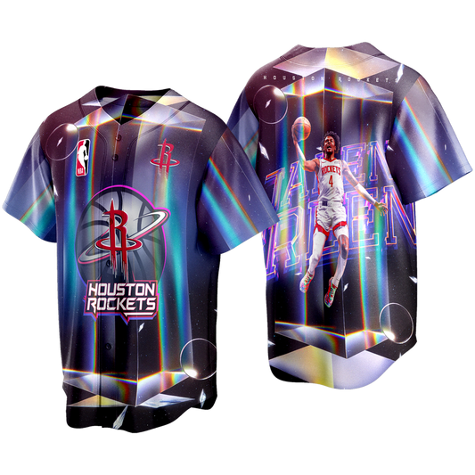 Jalen Green #4 Rockets Team 3D Baseball Jersey