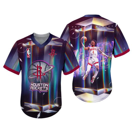 Jalen Green #4 Rockets Team 3D V-Neck Jersey